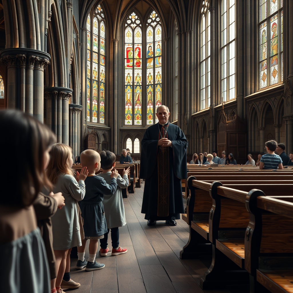 Youngsters Present Antique Farthings to the Bishop of Oxford